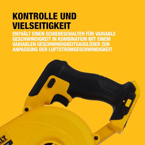 DEWALT 18V XR Kompaktes Gebläse mit Variabler Drehzahl, DCV100-XJ