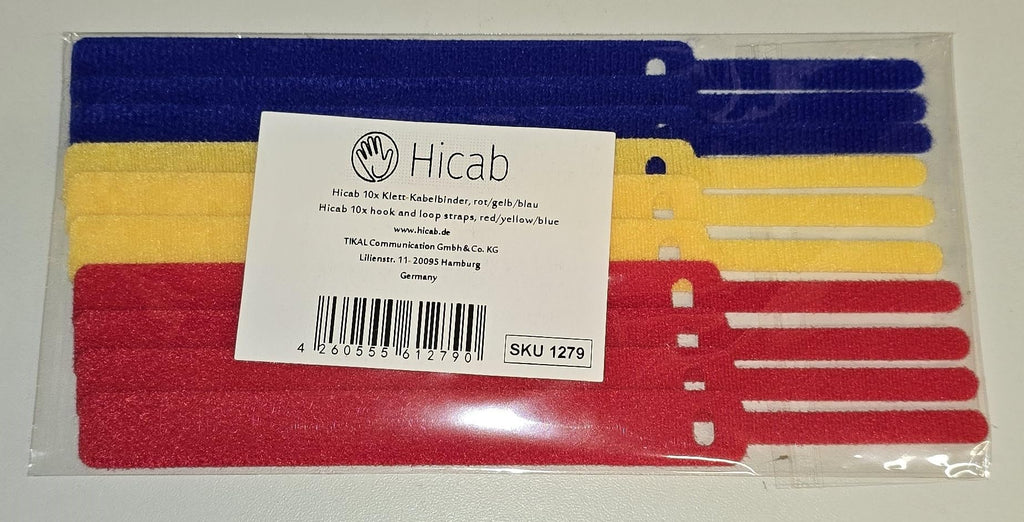 Klett-Kabelbinder mit Schlaufe 17 cm, 10 Stück, bunt
