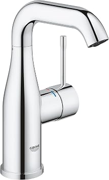 GROHE Essence, Waschtischarmatur, wassersparend (Wasserhahn für das Bad, 19cm hoch, Badarmatur mit langlebiger Oberfläche, einfache Installation am Waschbecken), chrom, 23463001