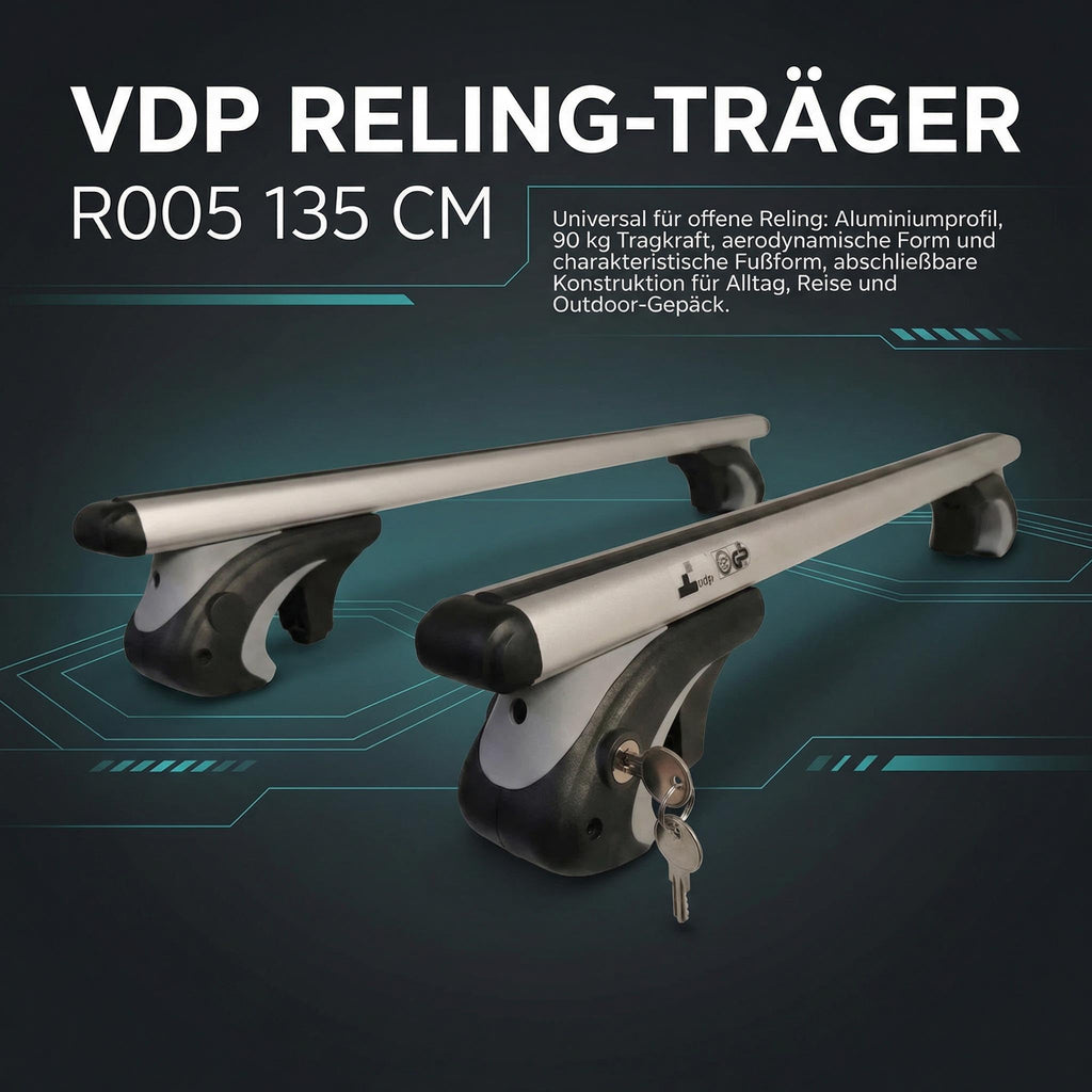 Alu Relingträger VDP XL135 kompatibel mit Citroen Berlingo ab 96 bis abschliessbar