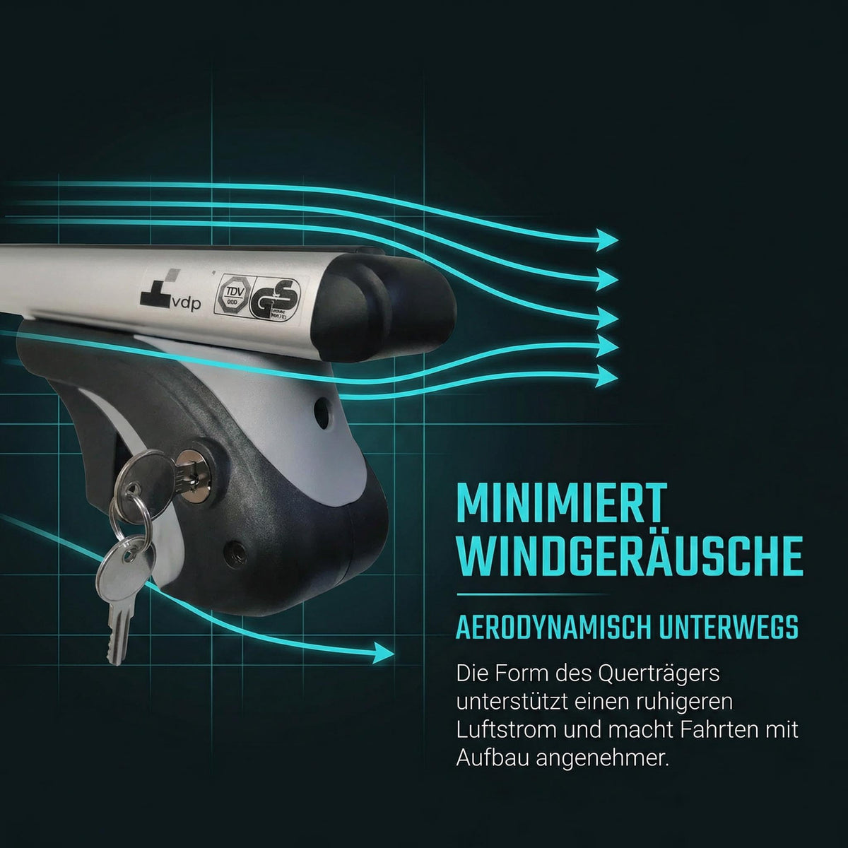 Alu Relingträger VDP XL135 kompatibel mit Citroen Berlingo ab 96 bis abschliessbar