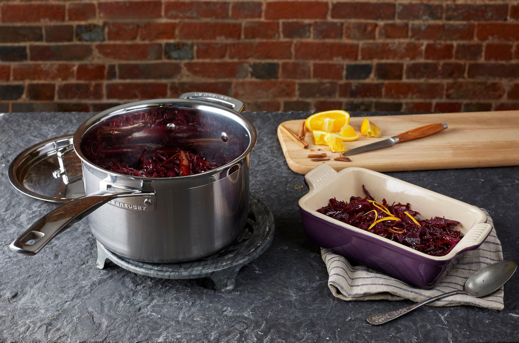 Le Creuset Stielkasserolle mit Deckel aus 3-ply Edelstahl, Ø 18 cm, Für alle Herdarten inkl. Induktion geeignet, Silber, 96200918001000