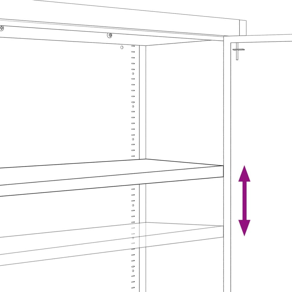 Aktenschrank Anthrazit aus pulverbeschichtetem Stahl 90x40x180 cm mit 4 Einlegeböden abschließbar für Büro und Homeoffice zur sicheren Aufbewahrung von Akten und Ordnern