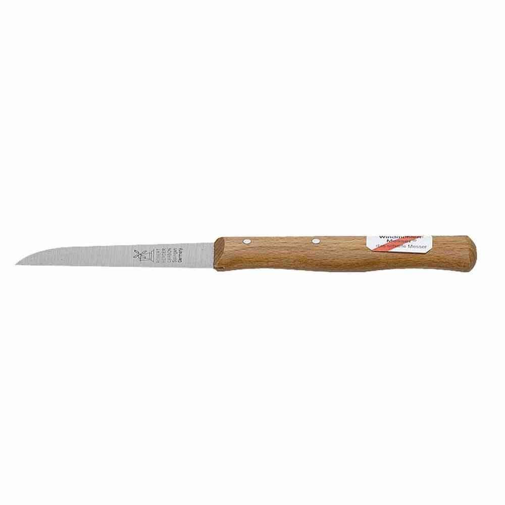 Windmühlen 1385 Gemüsemesser mit gerader Klinge, langer 85 mm Griff aus Buche