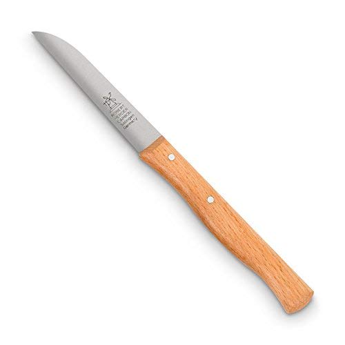 Windmühlen 1385 Gemüsemesser mit gerader Klinge, langer 85 mm Griff aus Buche