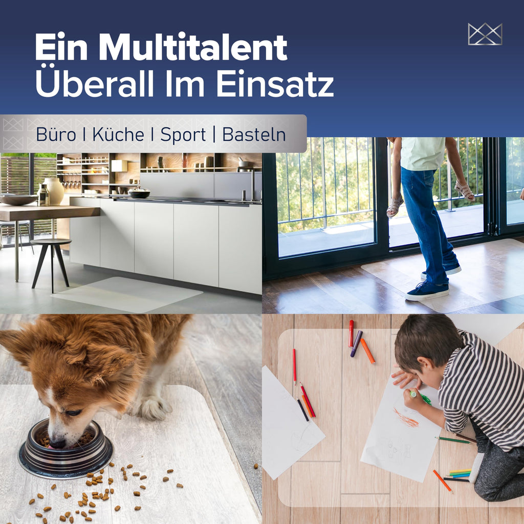 Bodenschutzmatte Bürostuhl 90 x 120 cm milchweiß, Kratzfest, rutschfest
