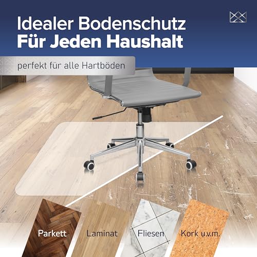 Bodenschutzmatte Bürostuhl 90 x 120 cm milchweiß, Kratzfest, rutschfest