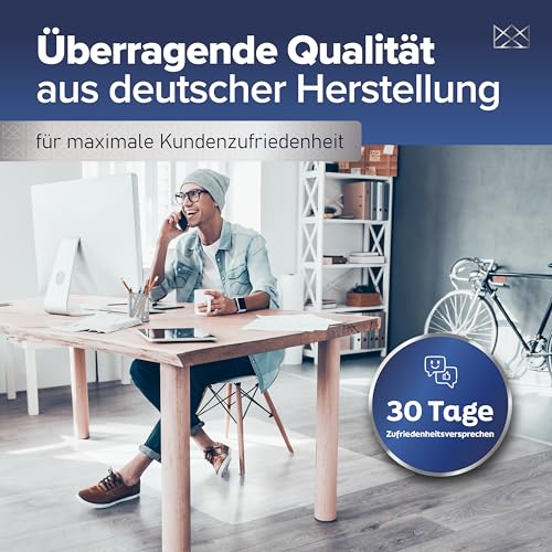 Bodenschutzmatte Bürostuhl 90 x 120 cm milchweiß, Kratzfest, rutschfest