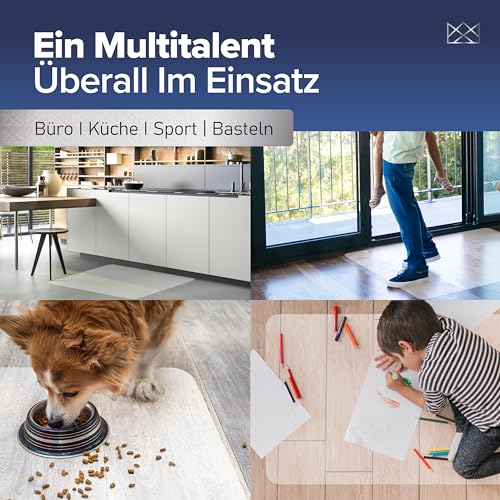 Bodenschutzmatte Bürostuhl 90 x 120 cm milchweiß, Kratzfest, rutschfest