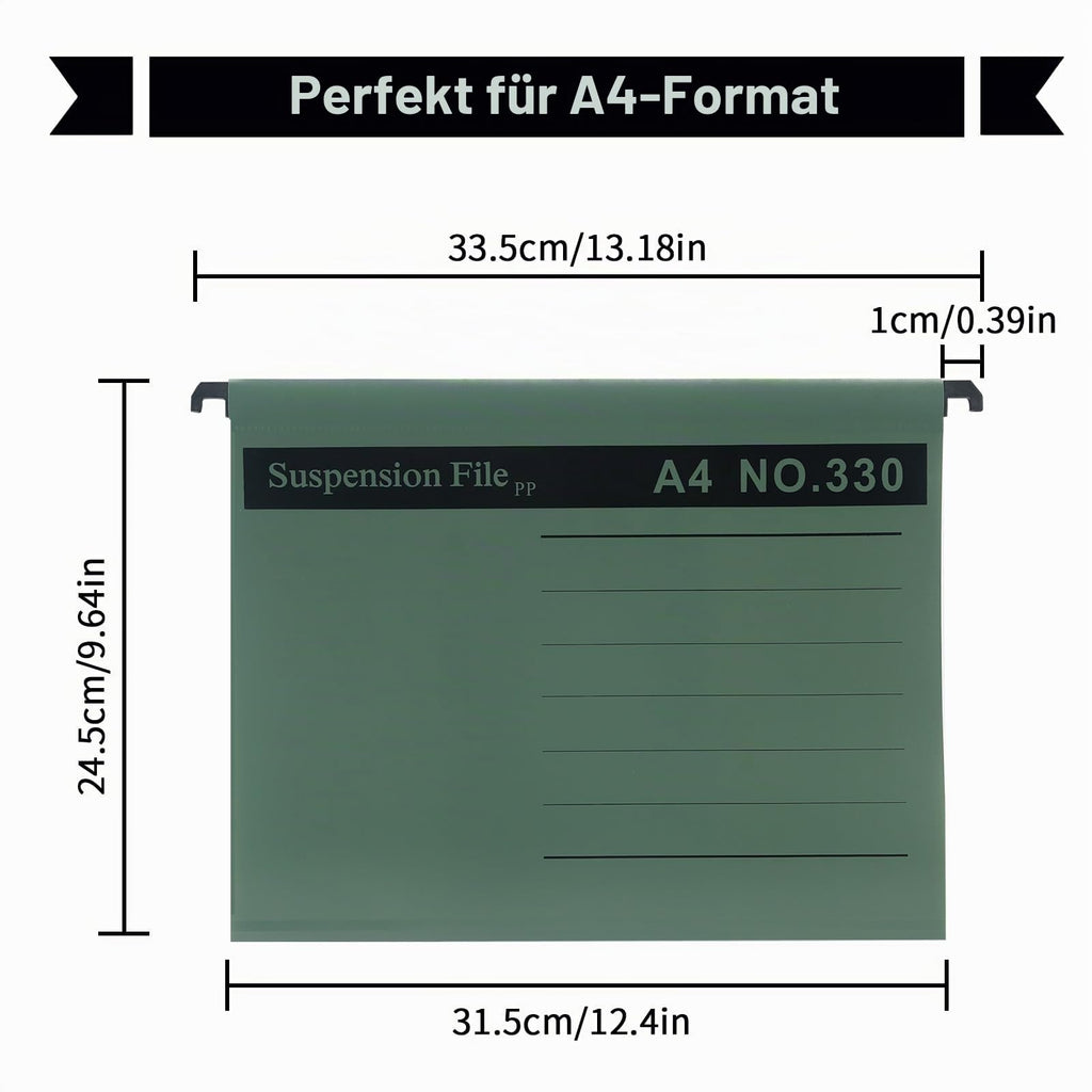 30 Stück Hängemappen A4,mit Tabs und Karteneinsätzen(Gemischte Farben)