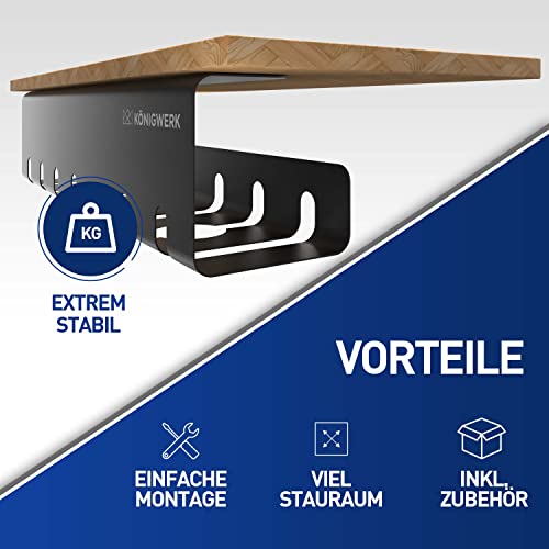Königwerk Kabelkanal Schreibtisch schwarz, Kabelmanagement inkl. Zubehör