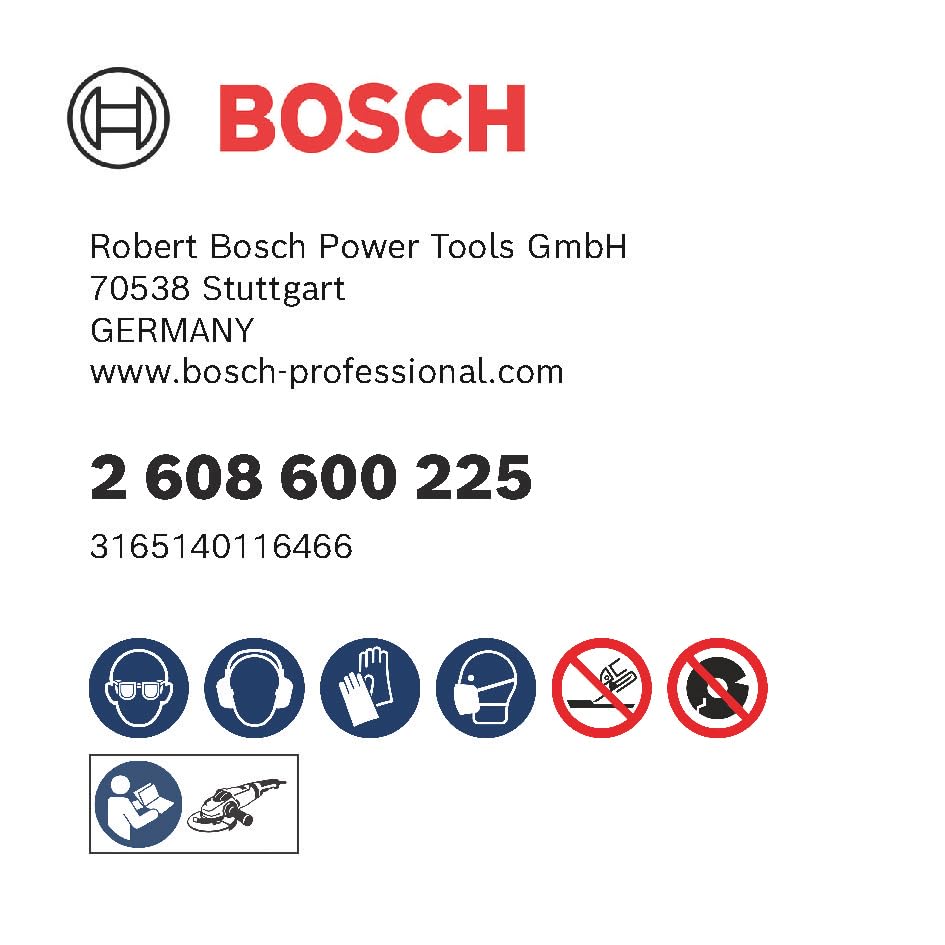 Bosch Professional 2608600225 Schleifzubehör Trennscheibe 230 x 2,5 mm f.Metall, Grau