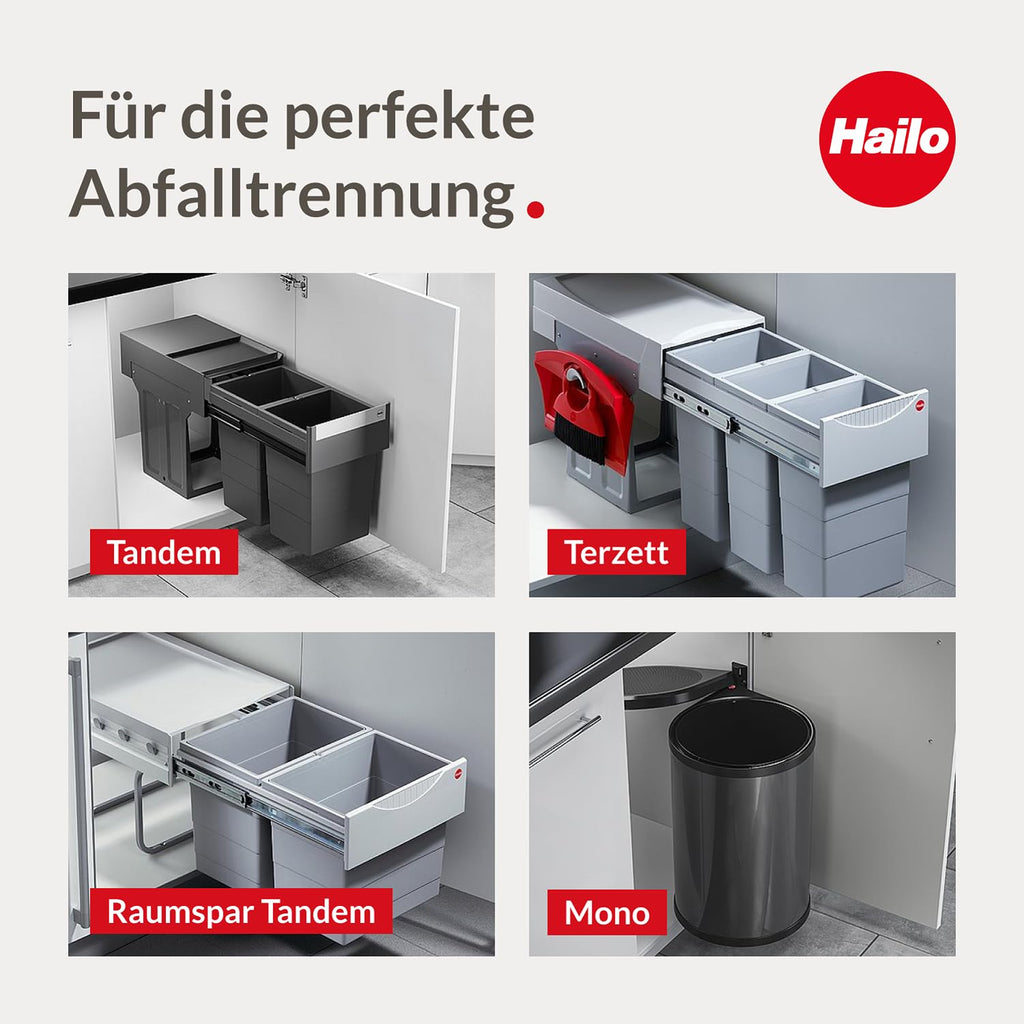 Hailo AS Terzett 10/10/10 dunkelgrau - 3666131 Einbau Abfallsammler