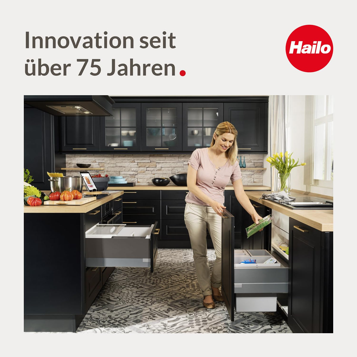 Hailo AS Terzett 10/10/10 dunkelgrau - 3666131 Einbau Abfallsammler
