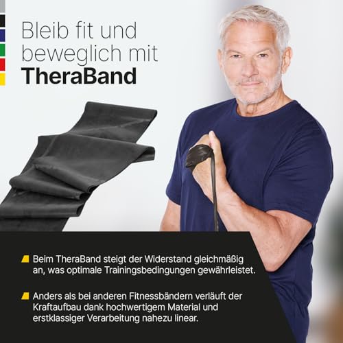TheraBand 2,50m im PE Beutel mit Anleitung | Fitnessband | Gymnastikband