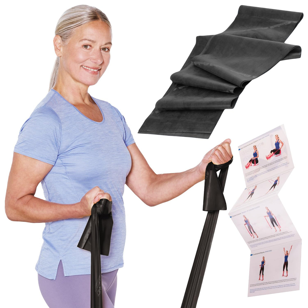 TheraBand 2,50m im PE Beutel mit Anleitung | Fitnessband | Gymnastikband