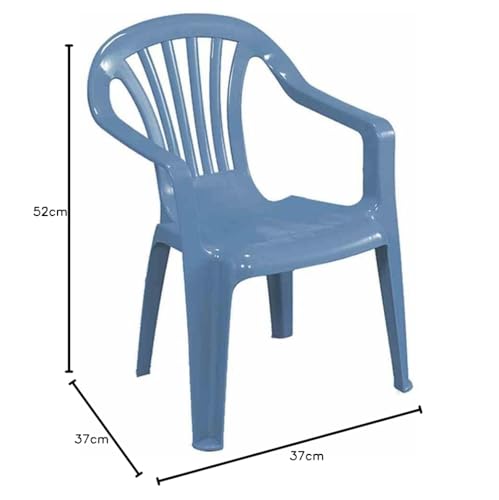 Stapelbarer Gartenstuhl für Kinder, Made in Italy, 37x37x52 cm, hellblaue Farbe