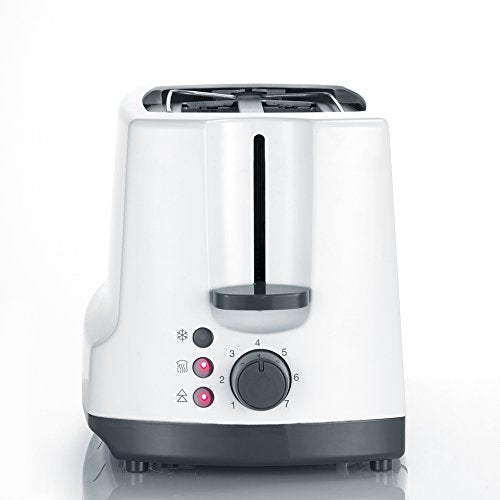 SEVERIN Doppel-Langschlitztoaster, mit Brötchenaufsatz, zum Toasten, Auftauen und Erwärmen, 1.400 W, Kunststoff, Grau, Weiß, AT 2234