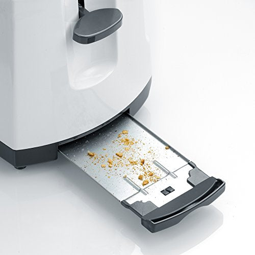 SEVERIN Doppel-Langschlitztoaster, mit Brötchenaufsatz, zum Toasten, Auftauen und Erwärmen, 1.400 W, Kunststoff, Grau, Weiß, AT 2234
