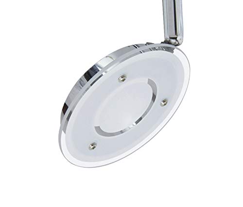 Trango 4-flammig 2002-048 LED Wohnzimmer Lampe *OLI* in Chrom-Optik inkl. 4x 5 Watt LED Modul Deckenlampe I Deckenstrahler I Deckenleuchte I Schlafzimmer Leuchte schwenkbar und drehbar mit Glasschirm