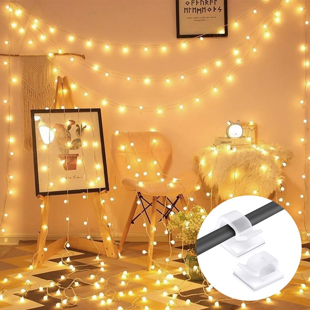 URAQT Kabelhalter Selbstklebend, 70 Stück Mini Outdoor Kabel Clips mit Klebebändern Kabelklemmen für Kabelmanagement Kabelschellen Kabelclips Schreibtisch Organizer für Ladekabel Wand Desk - Klar