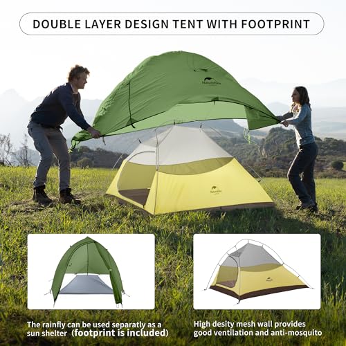 Naturehike Cloud up 2 Campingzelt Ultraleichtes Zelt 2 Personen 3-4 Saison Wasserdichtes Zelt für Rucksack Wandern