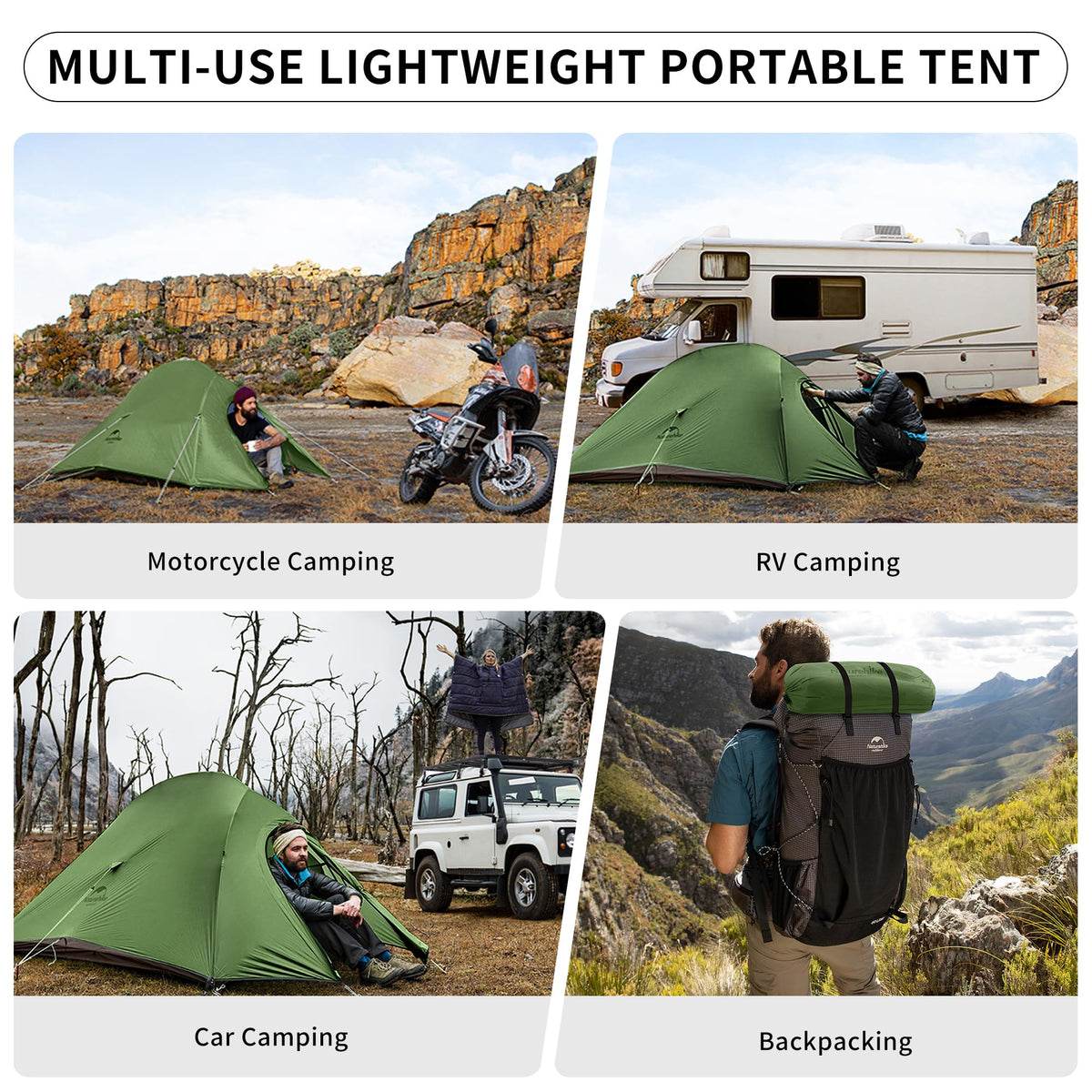 Naturehike Cloud up 2 Campingzelt Ultraleichtes Zelt 2 Personen 3-4 Saison Wasserdichtes Zelt für Rucksack Wandern