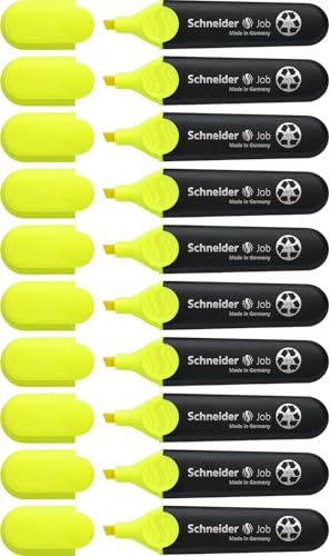 Schneider Job 150 Textmarker (aus recyceltem Kunststoff, ausgezeichnet mit Der blaue Engel) 10er Pack gelb