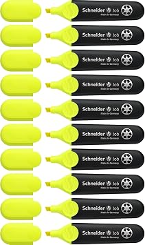 Schneider Job 150 Textmarker (aus recyceltem Kunststoff, ausgezeichnet mit Der blaue Engel) 10er Pack gelb