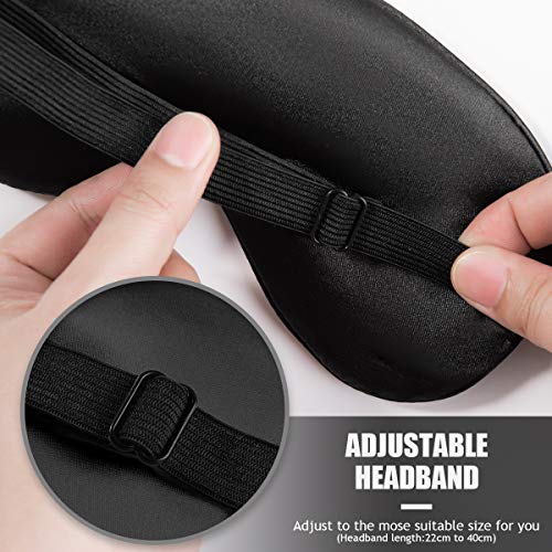 Audamp Schlafmaske mit verstellbarem Band, weich und leicht (Schwarz)