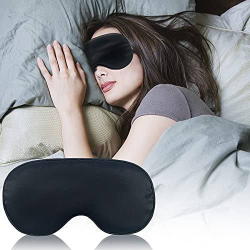 Audamp Schlafmaske mit verstellbarem Band, weich und leicht (Schwarz)