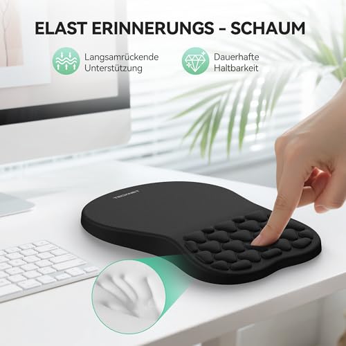 TECKNET Ergonomisches Mauspad, Memory-Schaum Mousepad mit Handauflage