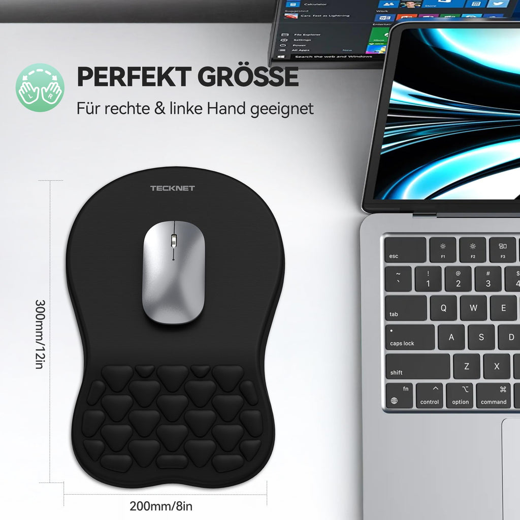 TECKNET Ergonomisches Mauspad, Memory-Schaum Mousepad mit Handauflage
