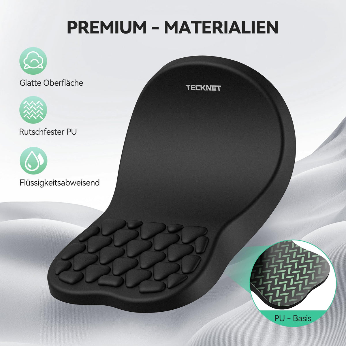TECKNET Ergonomisches Mauspad, Memory-Schaum Mousepad mit Handauflage
