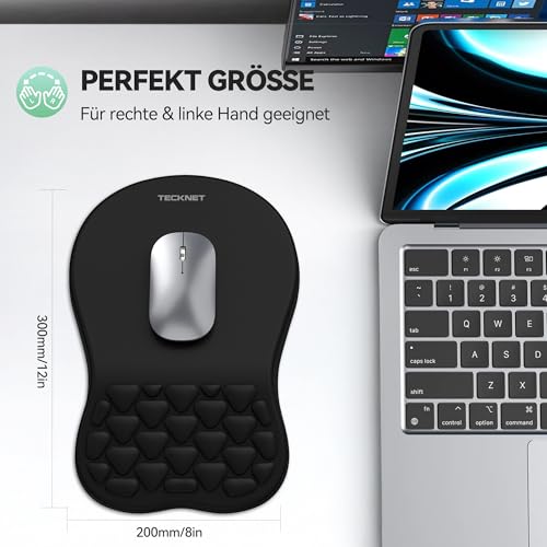 TECKNET Ergonomisches Mauspad, Memory-Schaum Mousepad mit Handauflage