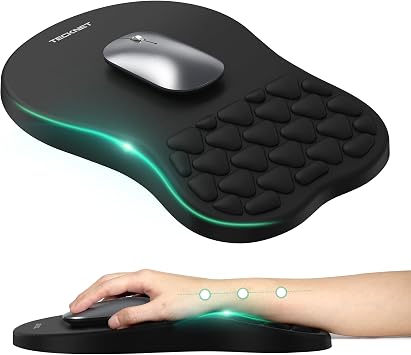 TECKNET Ergonomisches Mauspad, Memory-Schaum Mousepad mit Handauflage