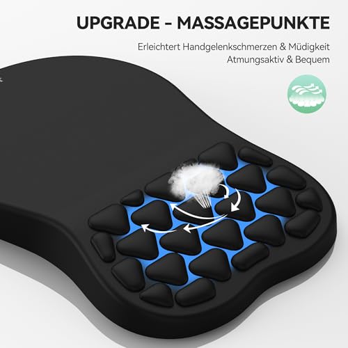 TECKNET Ergonomisches Mauspad, Memory-Schaum Mousepad mit Handauflage
