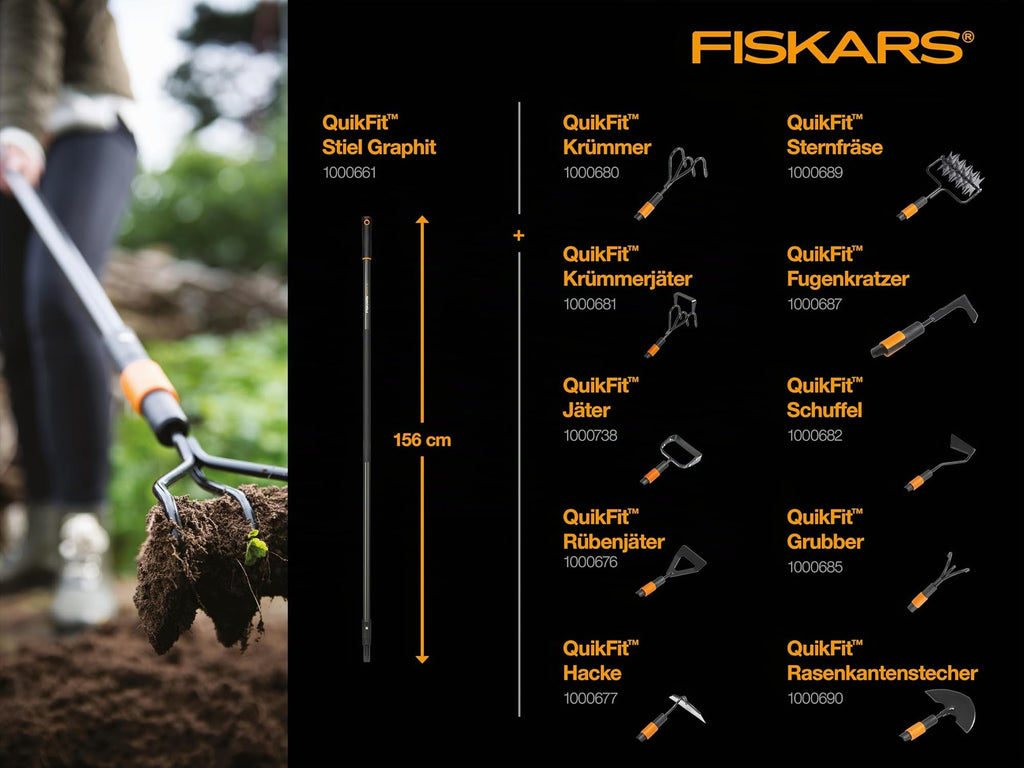 Fiskars Fugenkratzer, Fugenreiniger, Gerätekopf, Länge: 25 cm, Breite: 7 cm, Stahl-Klinge, Schwarz/Orange, QuikFit, 1000687