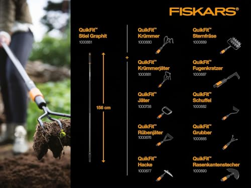Fiskars Fugenkratzer, Fugenreiniger, Gerätekopf, Länge: 25 cm, Breite: 7 cm, Stahl-Klinge, Schwarz/Orange, QuikFit, 1000687