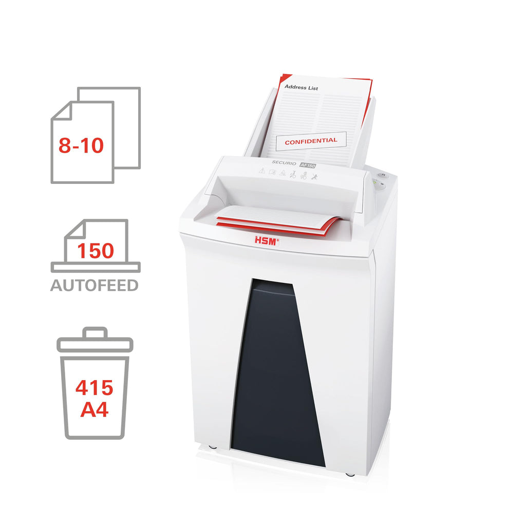 HSM SECURIO AF150 Aktenvernichter I Partikelschnitt 4,5 x 30 mm I 150 Blatt