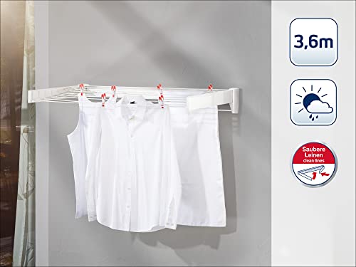 Leifheit Wandwäschetrockner Telegant 36 Protect Plus, 3,6 m Trockenlänge