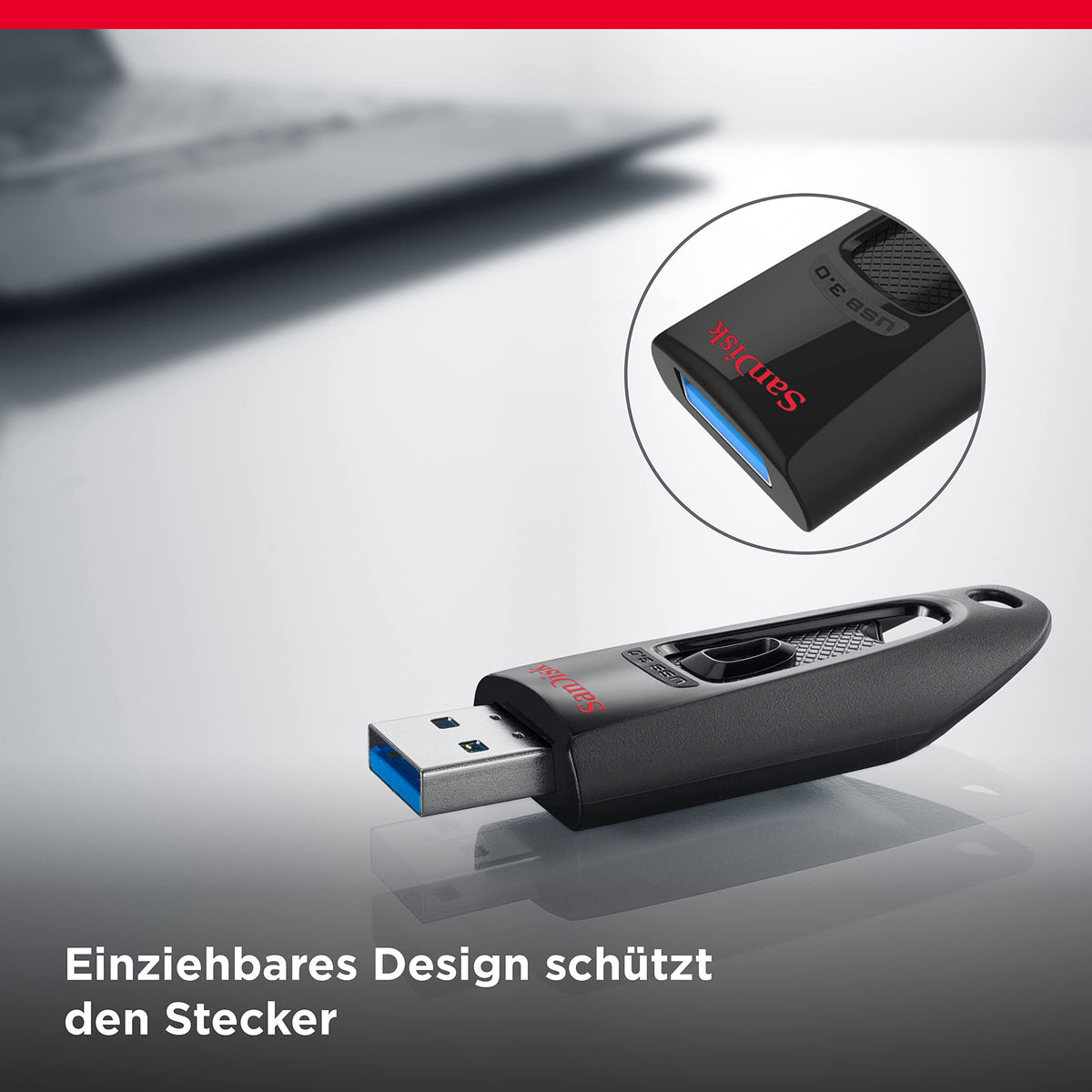 SanDisk Ultra USB 3.0 Flash-Laufwerk 256 GB (SecureAccess Software, Passwortschutz, Übertragungsgeschwindigkeit von bis zu 130 MB/s) Schwarz