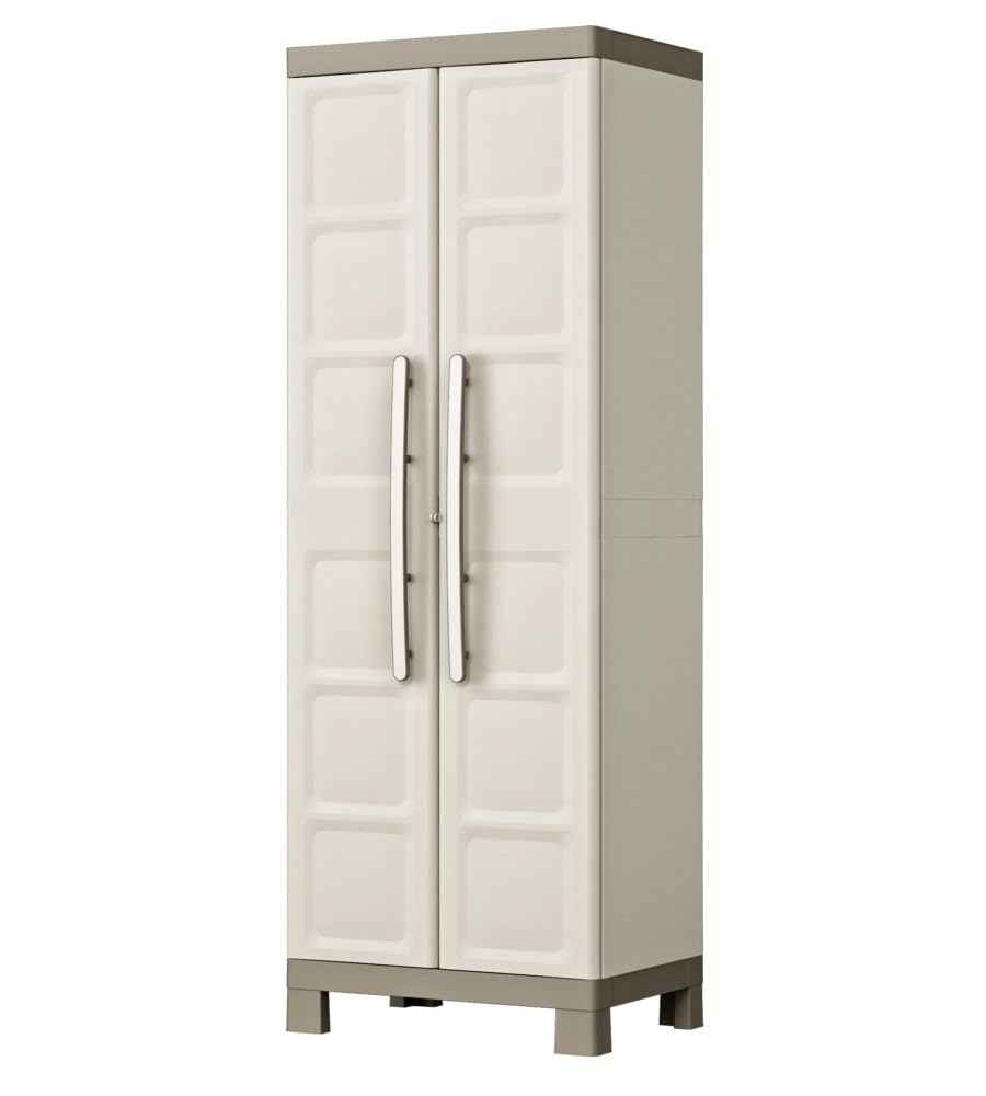 Keter Excellence Kunststoffschrank, hoch, BxTxH: 65x45x182cm, beige/taupe, inkl. 4 höhenverstellbaren Einlegeböden