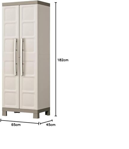 Keter Excellence Kunststoffschrank, hoch, BxTxH: 65x45x182cm, beige/taupe, inkl. 4 höhenverstellbaren Einlegeböden
