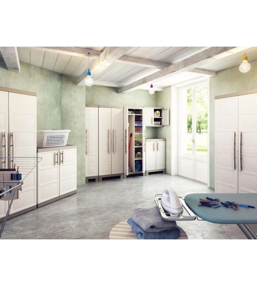 Keter Excellence Kunststoffschrank, hoch, BxTxH: 65x45x182cm, beige/taupe, inkl. 4 höhenverstellbaren Einlegeböden