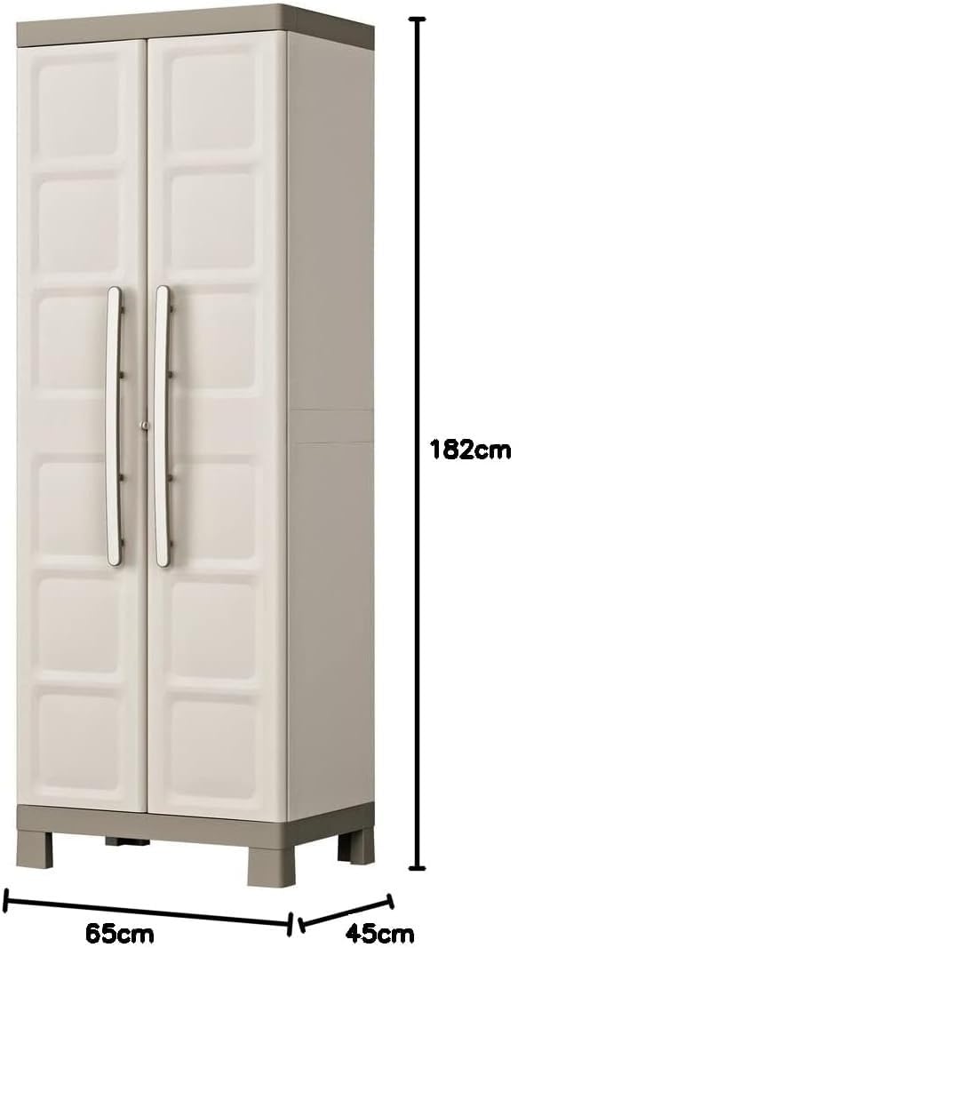 Keter Excellence Kunststoffschrank, hoch, BxTxH: 65x45x182cm, beige/taupe, inkl. 4 höhenverstellbaren Einlegeböden