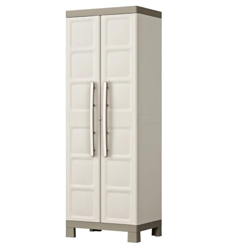 Keter Excellence Kunststoffschrank, hoch, BxTxH: 65x45x182cm, beige/taupe, inkl. 4 höhenverstellbaren Einlegeböden