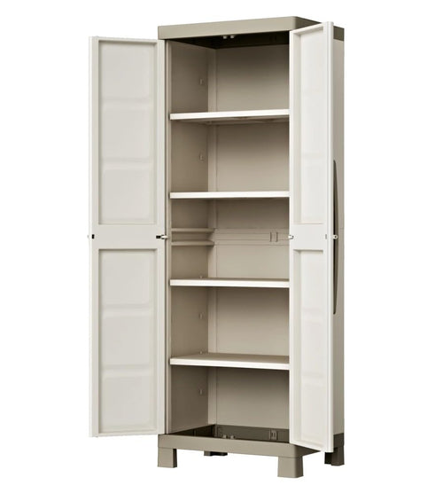 Keter Excellence Kunststoffschrank, hoch, BxTxH: 65x45x182cm, beige/taupe, inkl. 4 höhenverstellbaren Einlegeböden