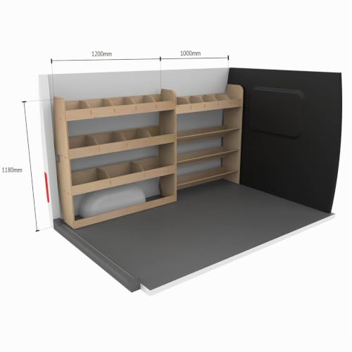Vanify - Kompatibel mit Ford Transit Custom L2 2012+ Fahrzeugeinrichtung Fahrzeugregale, Werkzeugkasten und hinteres Regal