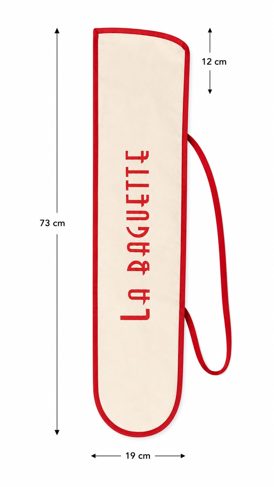 sac à sac ® Beutel für Baguette, 73 X 19 cm 100% Baumwolle, Frankreich